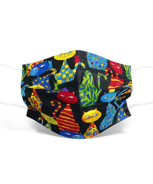 Color Cartoon Cat Animal Mask Printing Disposable Mask