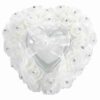 Heart-Shaped Wedding Ring Box with Rose Rhinestone Decor