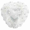 Heart-Shaped Wedding Ring Box with Rose Rhinestone Decor