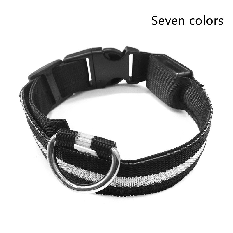 Nylon LED Pet Dog Luminous Collar Night Safety Flashing