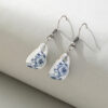 Blue and White Ceramic Chinese Tea Cup with Ear Hook