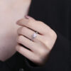 Sterling Silver Heart Diamond Closed Mouth Ring