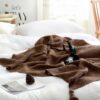 Nordic fringed knit ball blanket wool blanket