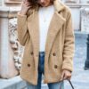 Loose Lapel Fluffy Coat Winter Button Jacket Cardigan Outwear