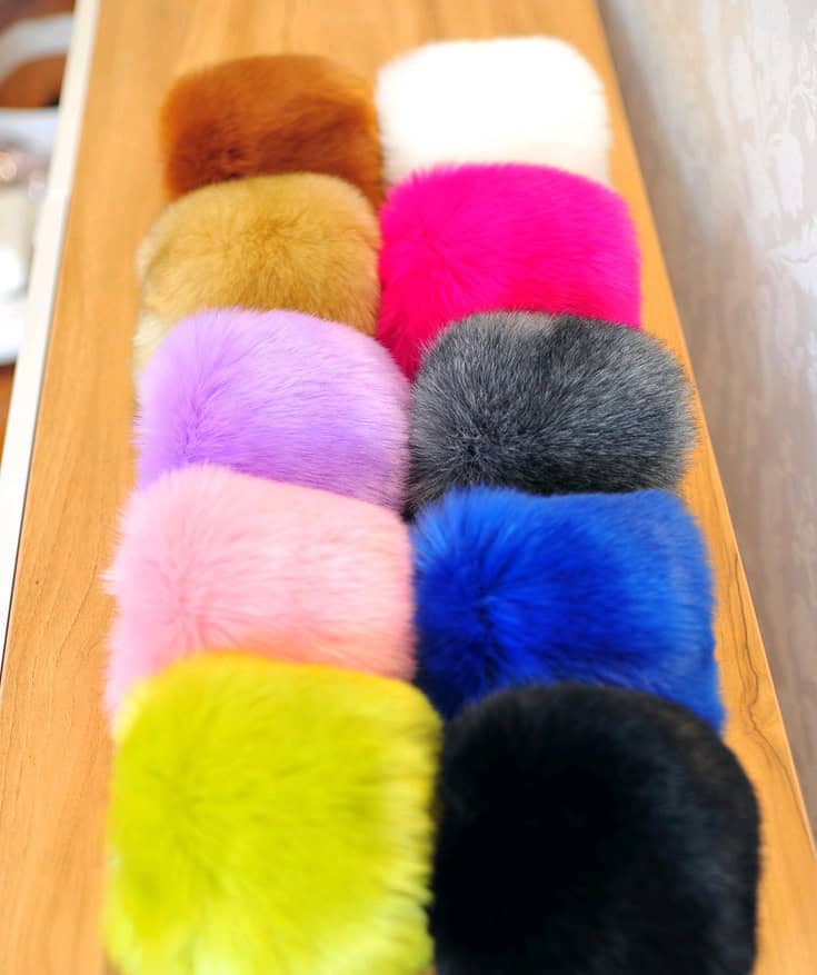 Warm sleeves fur cuff gloves windproof