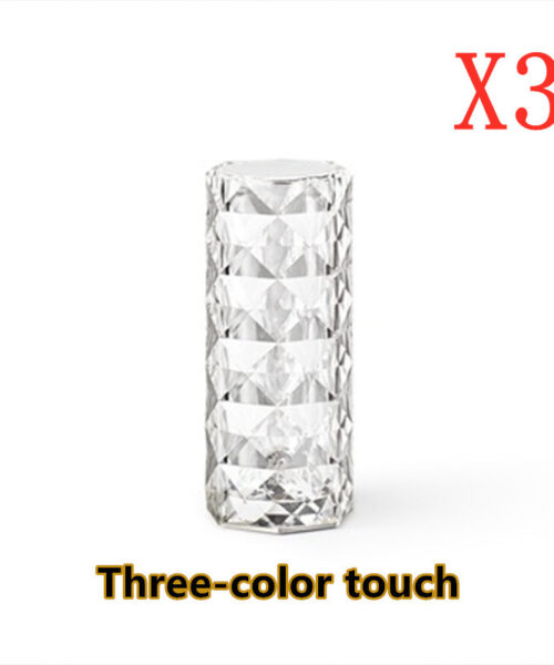Nordic Crystal USB Table Lamp Touch Dimming Rose Projector