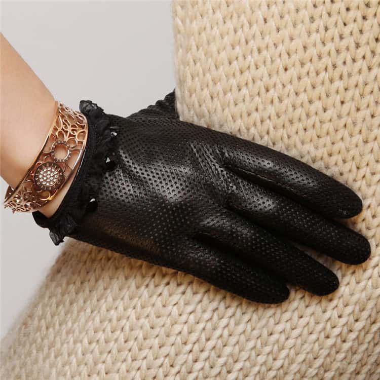 Ladies Sheepskin Perforated Breathable Single Leather