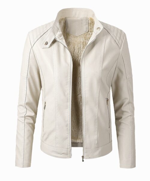 New Women's Leather Jackets Plus Velvet Jackets Fashion PU Ladies Leather Jackets