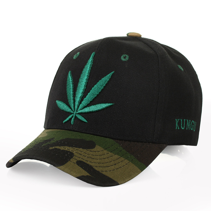 Simple Green Maple Leaf Hemp Leaf Caps