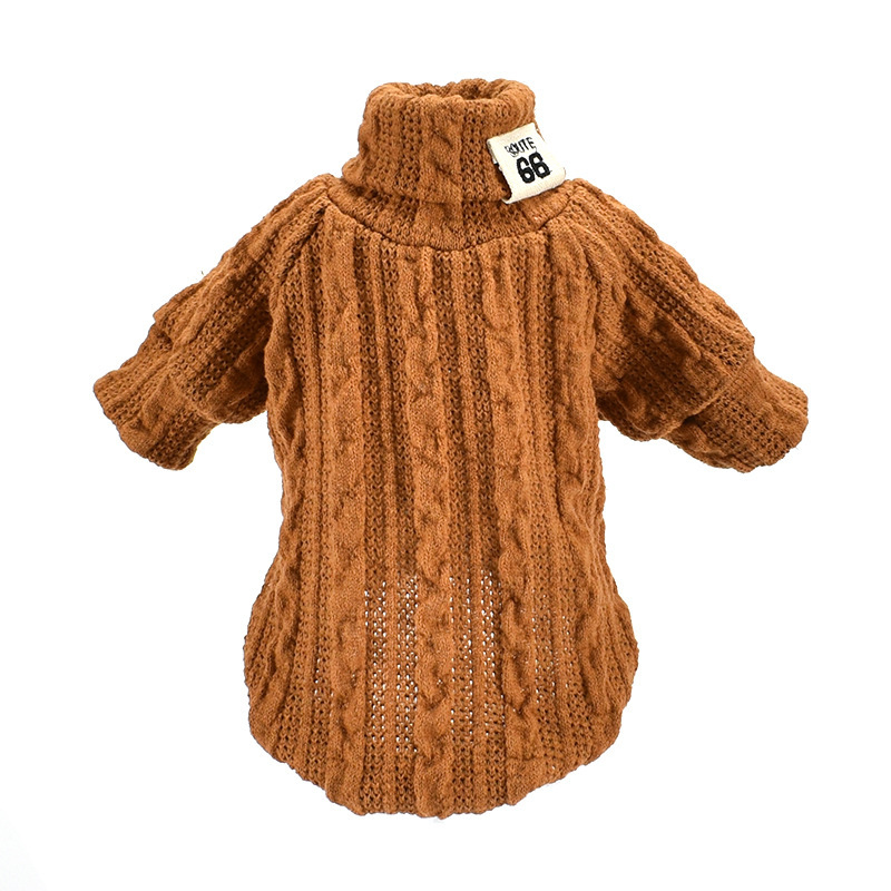 Dog Sweater Turtleneck Solid Color Dogs Clothes Warm Cotton