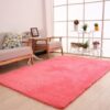 Living Room Rug Area Solid Carpet Fluffy Soft