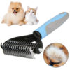 Grooming Brush For Pet Dog Cat Deshedding Tool Rake Comb Fur