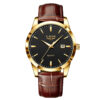 Men's Quartz Watch Leather Band Waterproof Single Calendar