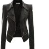 Motorcycle leather jacket jacket zipper two leather jacket