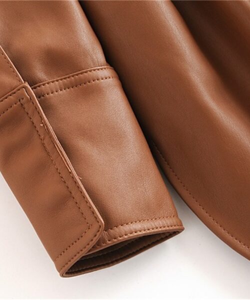 Fashion Stitching Faux Leather Jacket