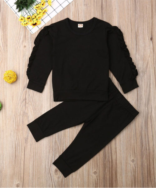 Newborn Baby Ruffle Jumper Long Sleeve 2-Piece Outfit