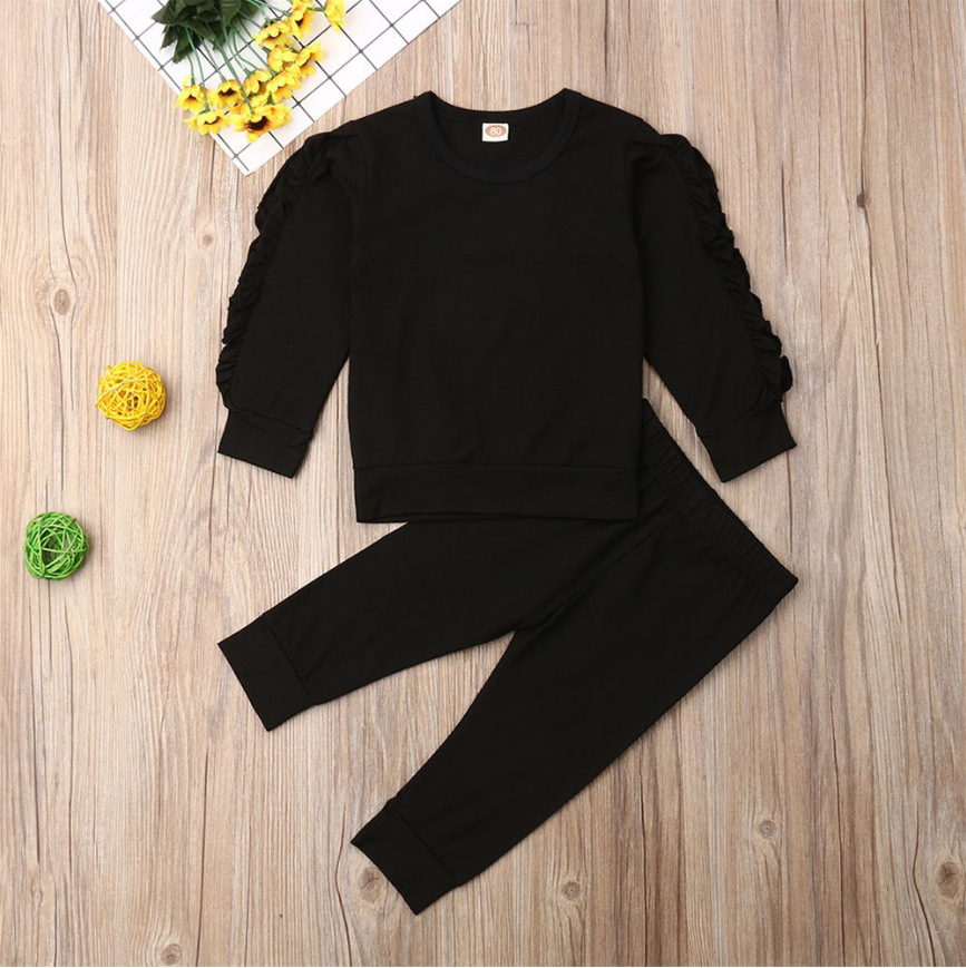 Newborn Baby Ruffle Jumper Long Sleeve 2-Piece Outfit
