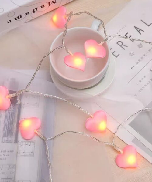 Fabric Love Lighting Chain Decorative Heart-shaped Romantic