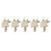 5PCS Pin Corsage Artificial Flower for Wedding Bride Groom