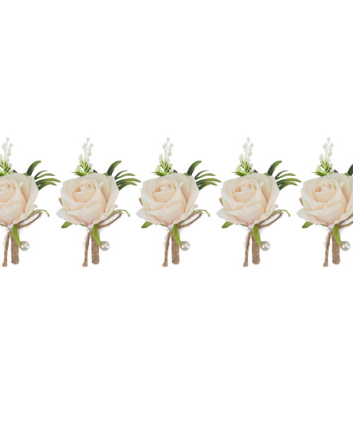 5PCS Pin Corsage Artificial Flower for Wedding Bride Groom