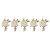 5PCS Pin Corsage Artificial Flower for Wedding Bride Groom