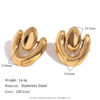 18K Gold Plated Stainless Steel Geometric Heart Earrings