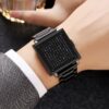Creative LED Letter Display Square Steel Watch