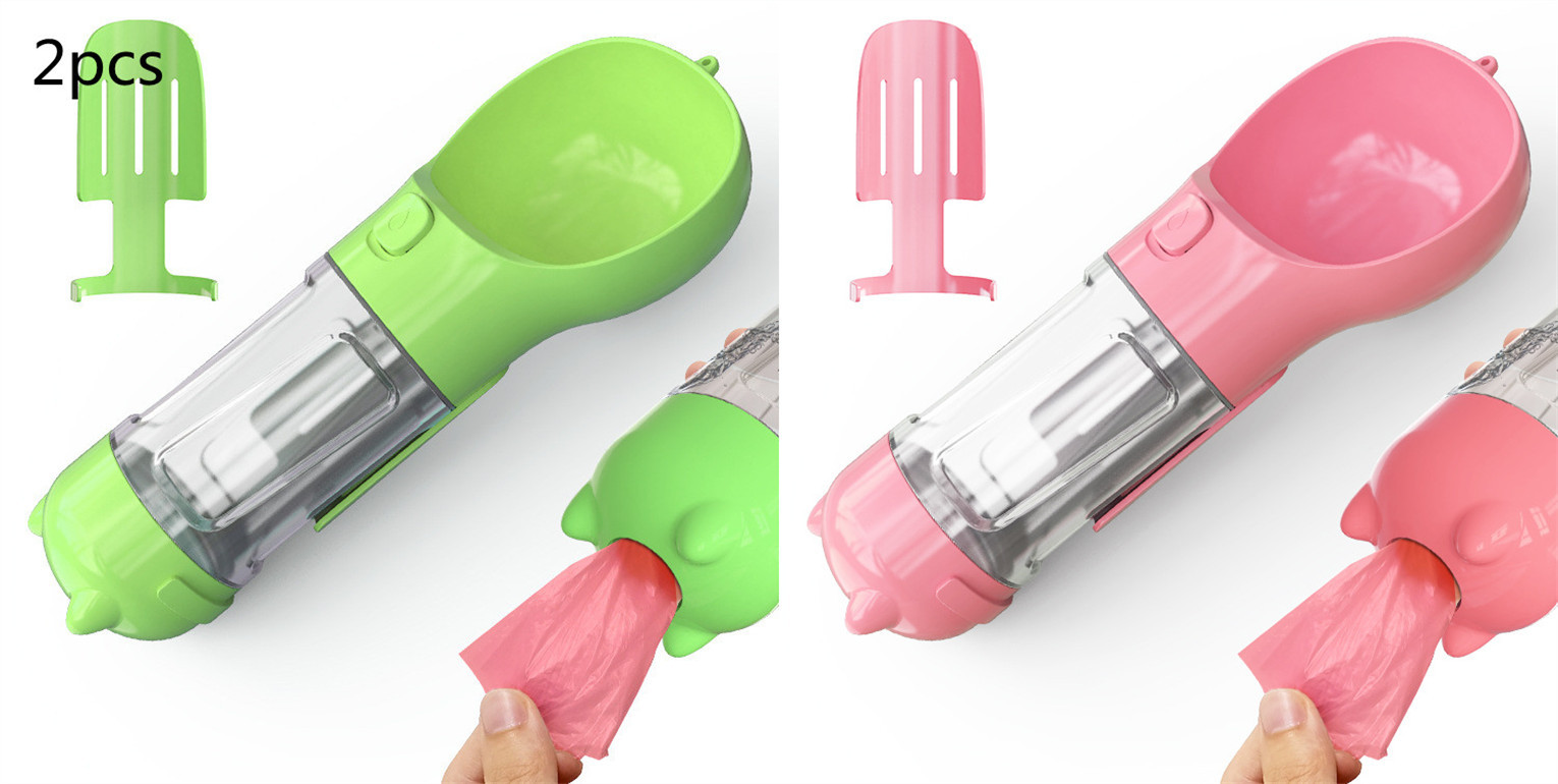Pet Water Bottle Feeder Bowl Garbage Outdoor Travel 3 In 1 Dog Water Bottle