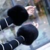 Warm sleeves fur cuff gloves windproof