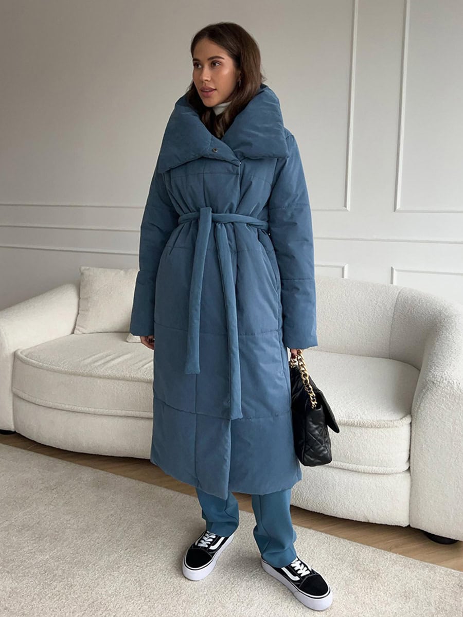 Fashion Large Lapel Long Coat Winter Warm Cotton Jacket