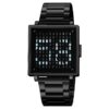 Creative LED Letter Display Square Steel Watch