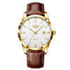 Men's Quartz Watch Leather Band Waterproof Single Calendar
