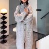 High Collar Thickened Twist Sweater Coat