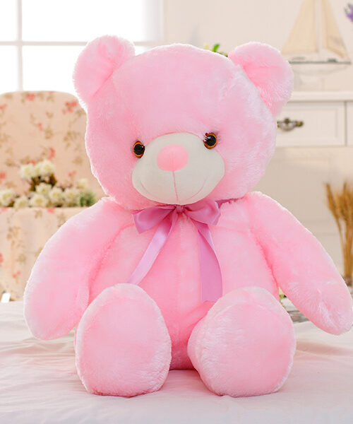 LED Light Up Teddy Bear Plush Toy Colorful Glow Pillow Gift