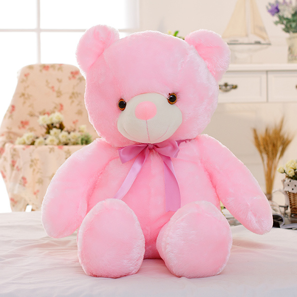 LED Light Up Teddy Bear Plush Toy Colorful Glow Pillow Gift
