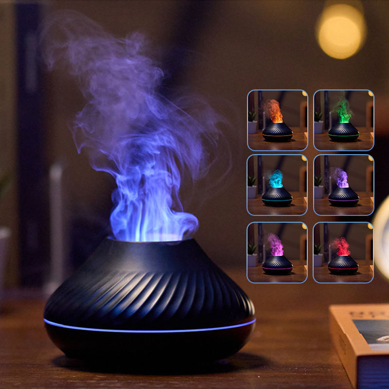 RGB Flame Aroma Diffuser 130ml 3D Colorful Humidifier