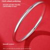 Pure Silver 9999 Glossy Bracelet Round Bar for Women