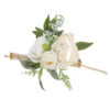 Wrist Corsage Wedding Bride White Roses Green Leaves