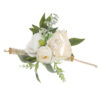 Wrist Corsage Wedding Bride White Roses Green Leaves