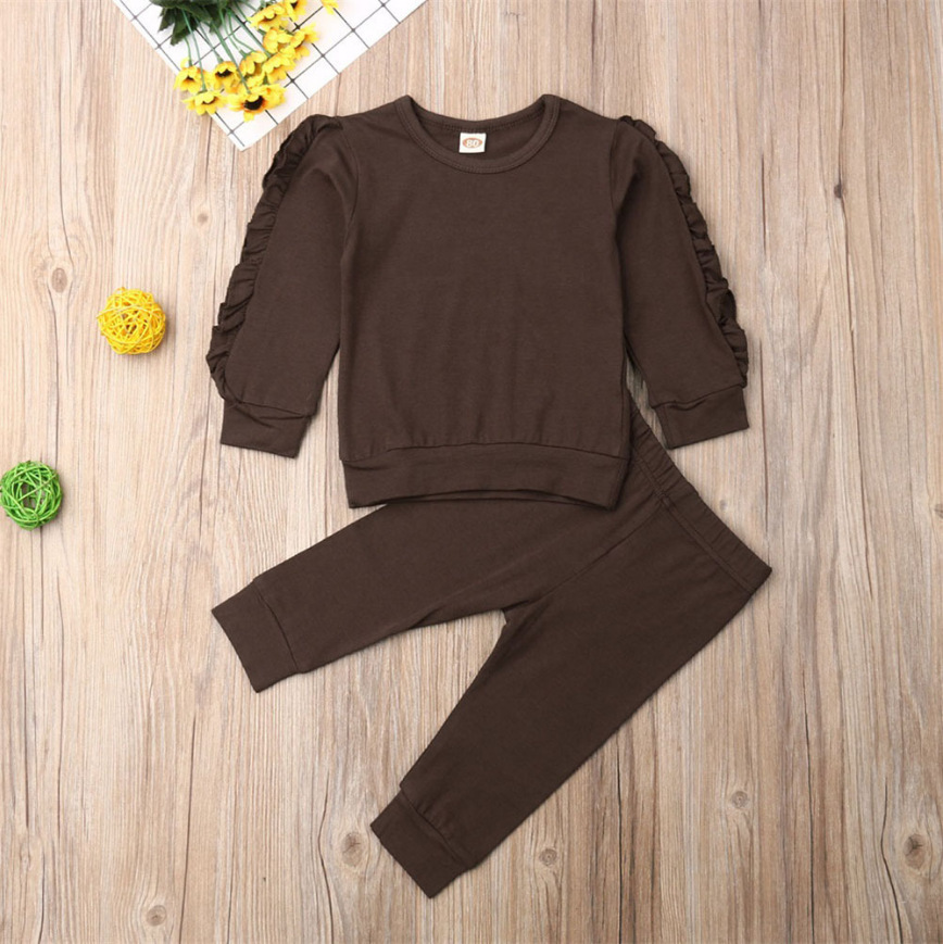 Newborn Baby Ruffle Jumper Long Sleeve 2-Piece Outfit