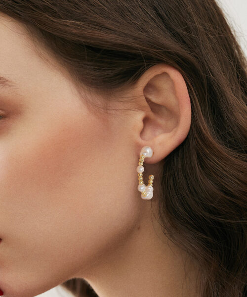 S925 Sterling Silver Round Bead Earrings Natural