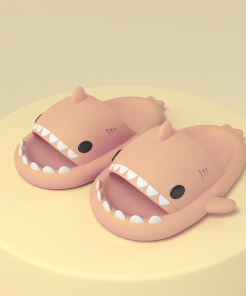 Adult's Slippers Indoor Outdoor Funny Shark Cartoon