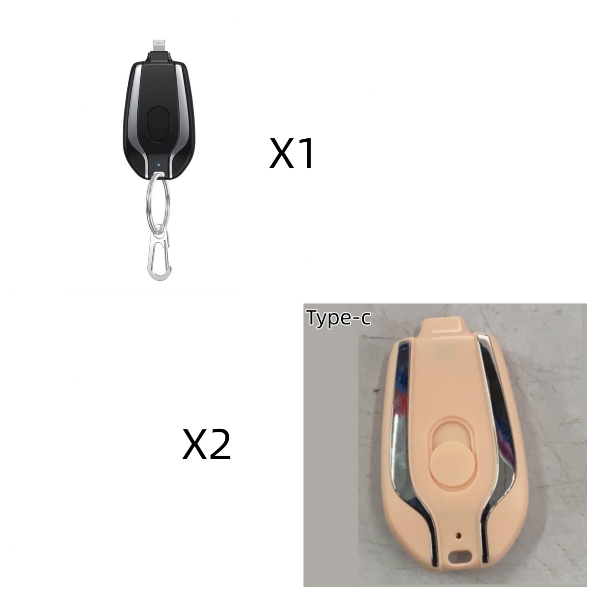 Mini 1500mAh Keychain Charger Type-C Fast Power Bank
