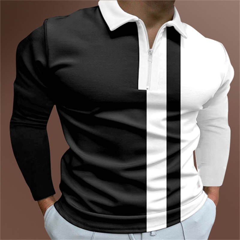 Men's POLO Shirt Striped Printed Short Sleeve