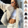 Winter Plush Coat Thick Lapel Casual Long Sleeve Tops