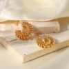 18K Gold Titanium Steel Circle Earrings Jewelry