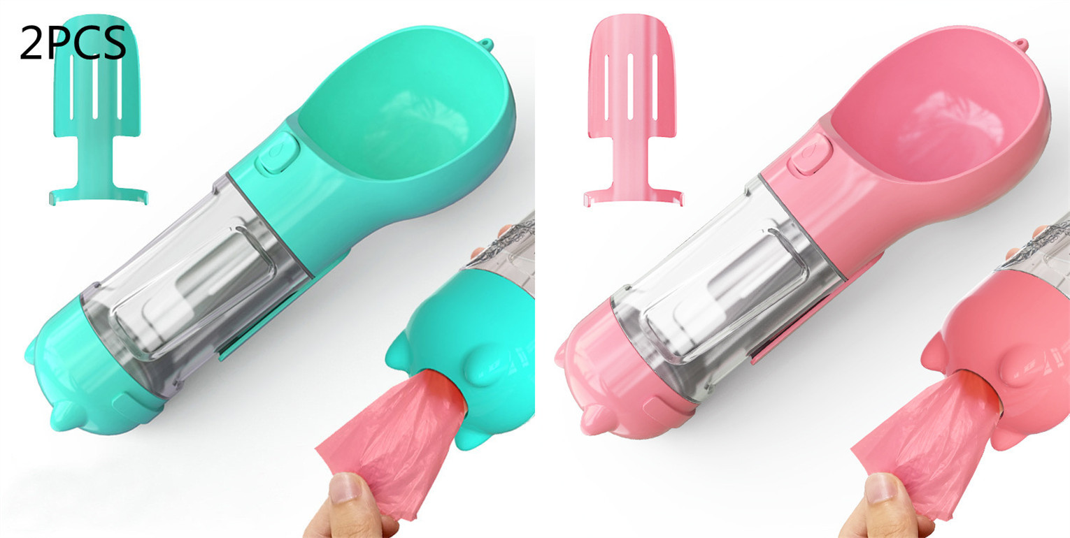 Pet Water Bottle Feeder Bowl Garbage Outdoor Travel 3 In 1 Dog Water Bottle