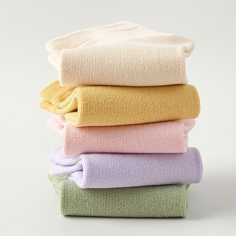 5 Pairs Stylish And Vibrant. Women's Cotton Socks