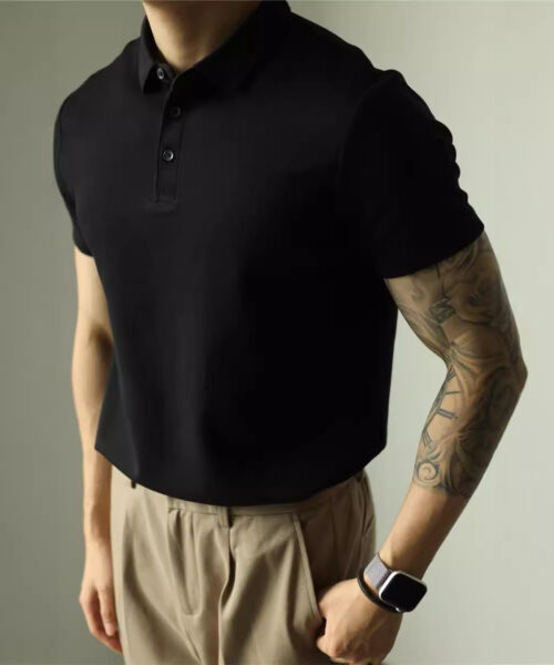 Men's Polo Shirt Lapel Young Business Short Sleeve