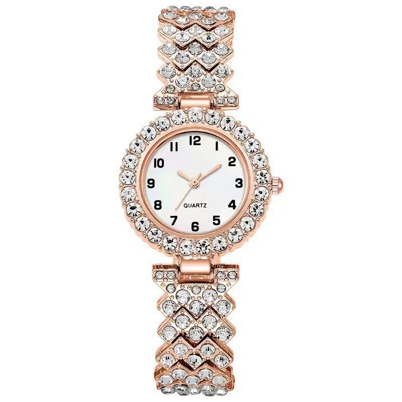 Luxury Women's Watch Set Silver Strap Quartz Bracelet Gift